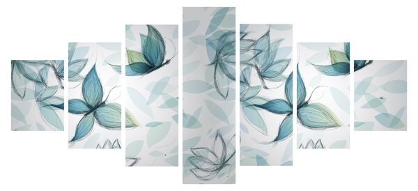 Obraz - Modří motýlci (210x100 cm)