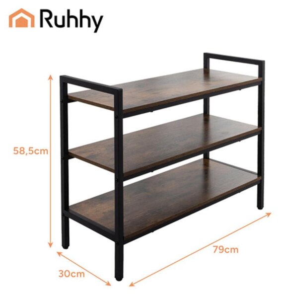 Ruhhy 27038 Regál na boty se 3 policemi 58,5 x 79 x 30 cm