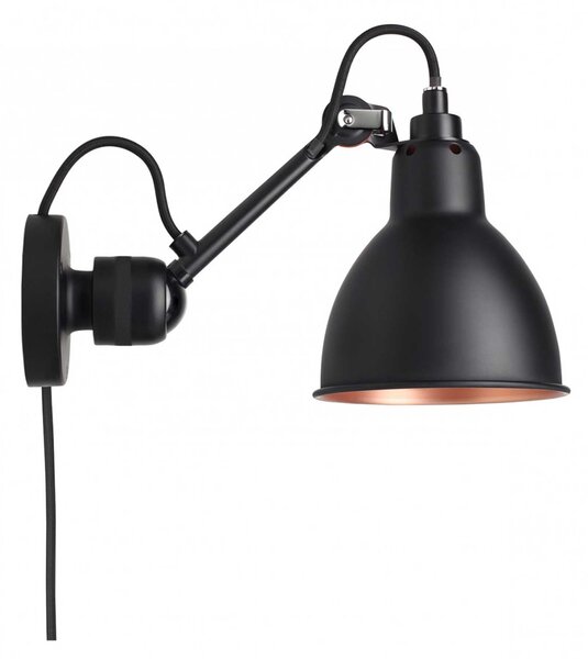 DCW éditions Lampe Gras N°304 E14 nástěnné svítidlo s vypínačem Na kabelu (do zásuvky)Černá MěďOvál