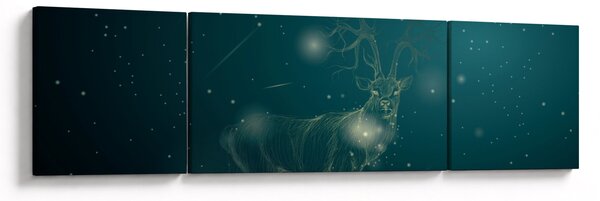 Obraz - Magický jelen v noci (170x50 cm)