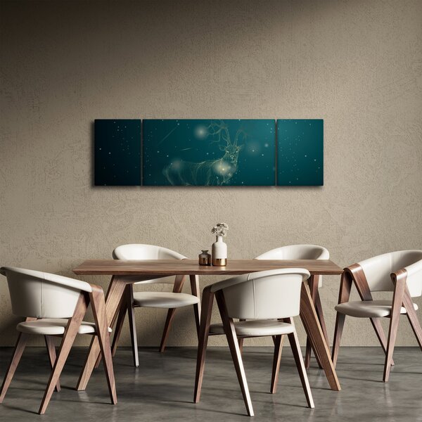 Obraz - Magický jelen v noci (170x50 cm)