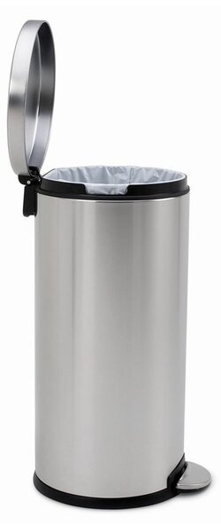Kulatý pedálový koš 30 l, matná ocel, nerez