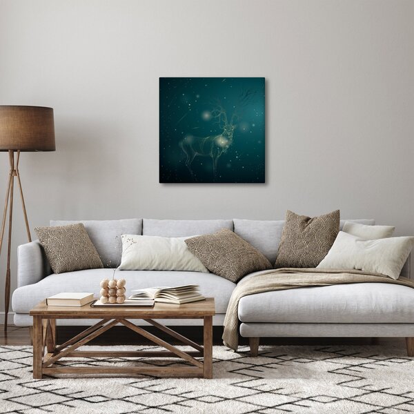 Obraz - Magický jelen v noci (30x30 cm)