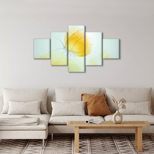 Obraz - Žlutý motýl (125x70 cm)