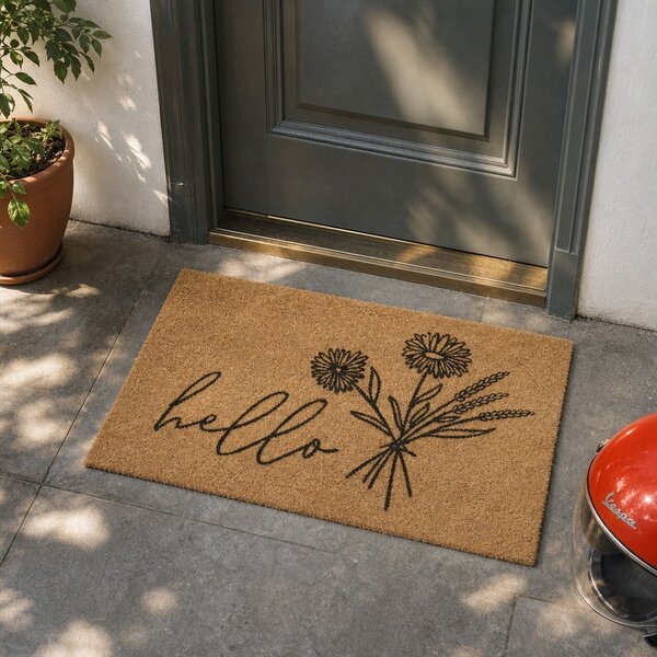 Rohožka z kokosového vlákna 75x45 cm Hello & Flowers - Hanse Home