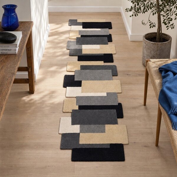 Šedý vlněný běhoun 60x230 cm Collage – Flair Rugs