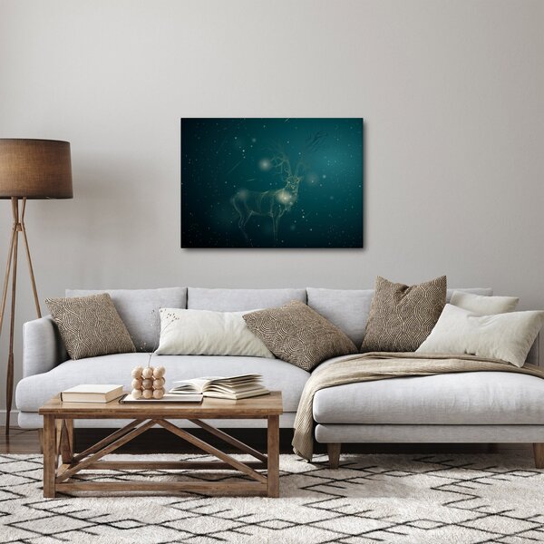 Obraz - Magický jelen v noci (70x50 cm)