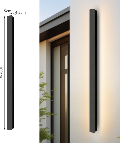 Brilagi - LED Venkovní nástěnné svítidlo LINEAR LED/22W/230V 3000K IP65 černá