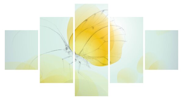 Obraz - Žlutý motýl (125x70 cm)