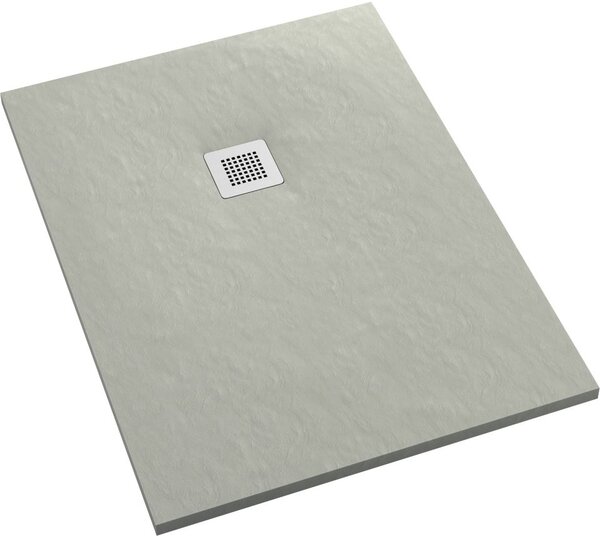 Schedpol Kalait Cement Stone obdélníková sprchová vanička + mřížka 90x70 cm cement 3.3133/CT/ST-M2