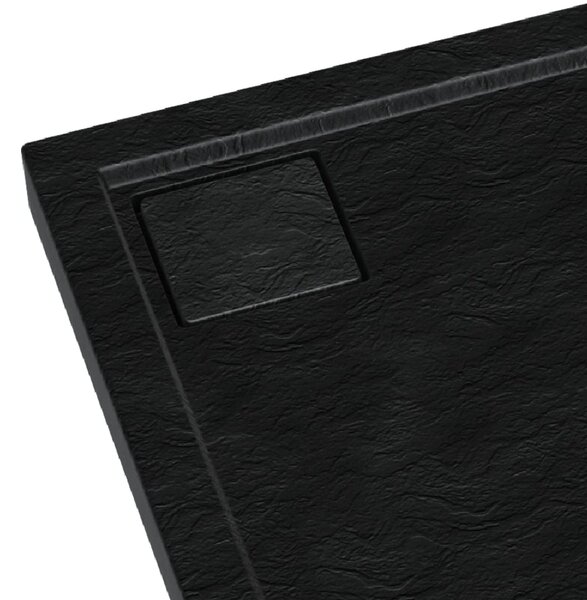 Schedpol Omega Black Stone půlkruhová sprchová vanička 100x100 cm černá 3.0460/C/ST