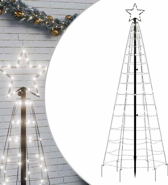 VidaXL LED vánoční strom EKENAS 800 LED Ocel [358101] Barva: Modrá, Velikost: 180 cm
