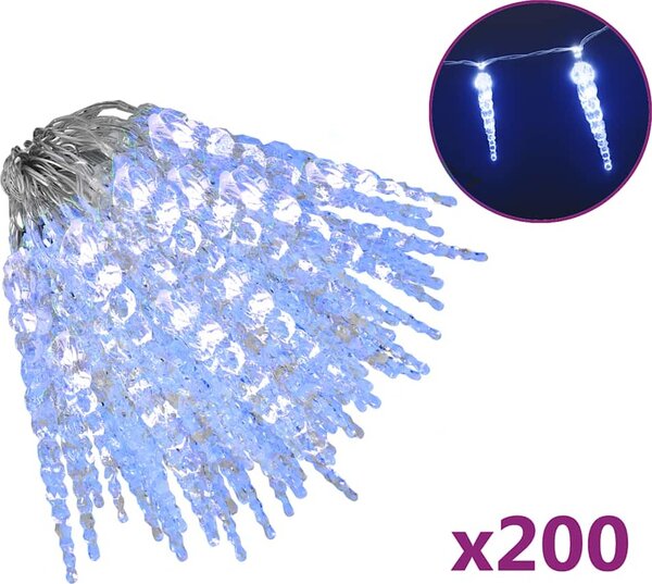 VidaXL Vánoční rampouchové světlo 200 LED diod 20 m akryl PVC [356229] Barva: Modrá