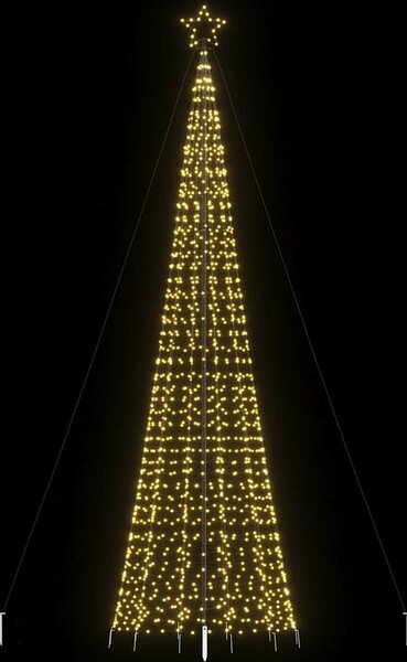 VidaXL LED vánoční strom EKENAS 800 LED Ocel [358101] Barva: Modrá, Velikost: 180 cm