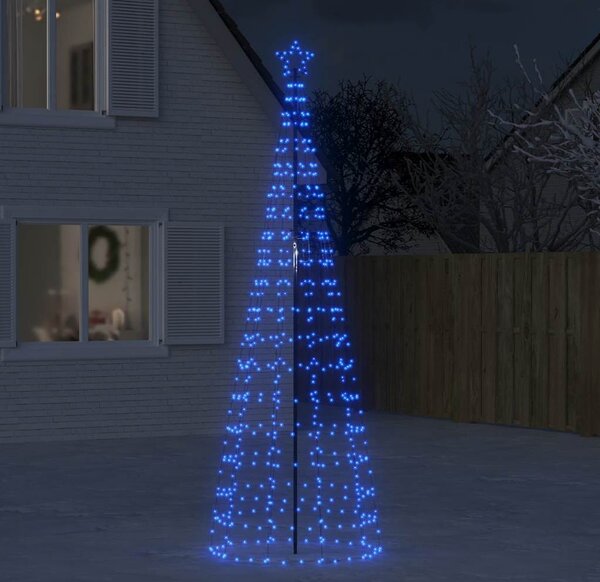 VidaXL LED vánoční strom EKENAS 800 LED Ocel [358101] Barva: Modrá, Velikost: 180 cm