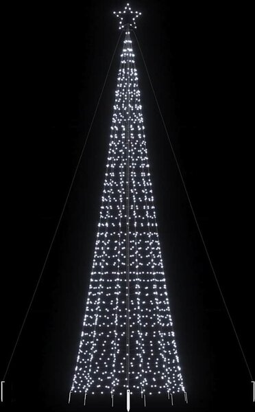 VidaXL LED vánoční strom EKENAS 800 LED Ocel [358101] Barva: Modrá, Velikost: 180 cm