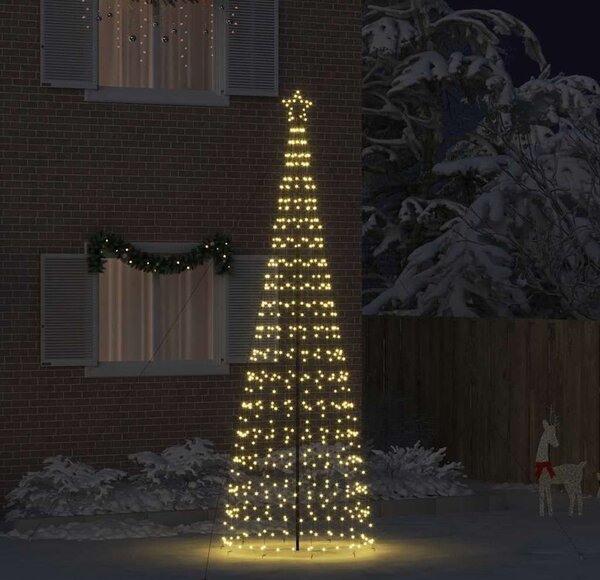 VidaXL LED vánoční strom EKENAS 800 LED Ocel [358101] Barva: Teplá bílá, Velikost: 400 cm