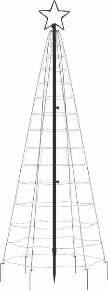 VidaXL LED vánoční strom EKENAS 800 LED Ocel [358101] Barva: Modrá, Velikost: 180 cm