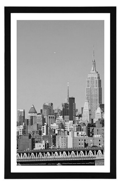 Plakát s paspartou magický New York v černobílém provedení