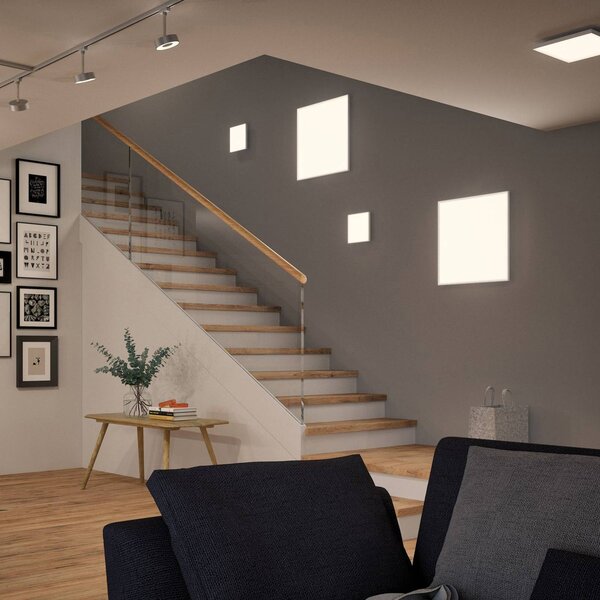 Paulmann Velora LED panel 3-step-dim, 59,5x59,5 cm, stmívatelný, Bílá / opál, Obývací pokoj / jídelna, kov, Moderní