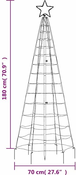 VidaXL LED vánoční strom EKENAS 800 LED Ocel [358101] Barva: Modrá, Velikost: 180 cm