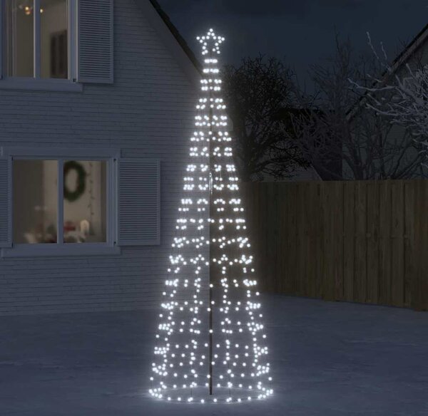 VidaXL LED vánoční strom EKENAS 800 LED Ocel [358101] Barva: Modrá, Velikost: 180 cm