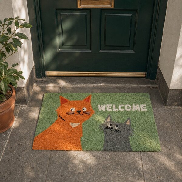 Rohožka z kokosového vlákna 73x43 cm Nine Lives – Rex London