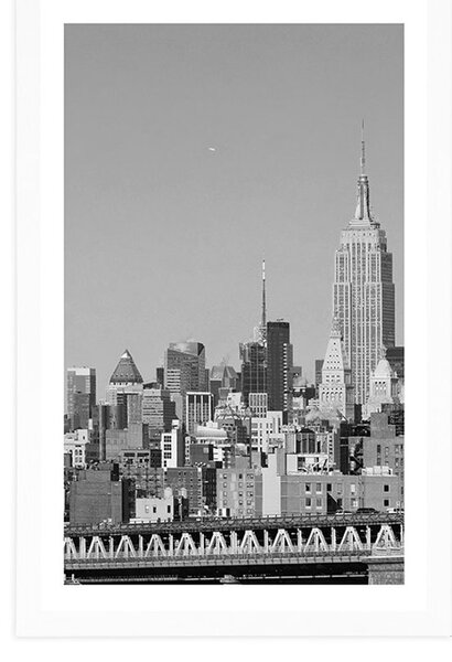 Plakát s paspartou magický New York v černobílém provedení