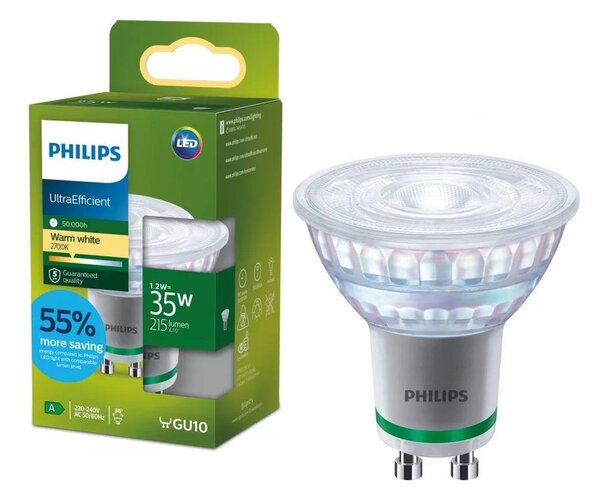 LED Žárovka ULTRAEFFICIENT Philips PAR16 GU10/1,2W/230V 2700K
