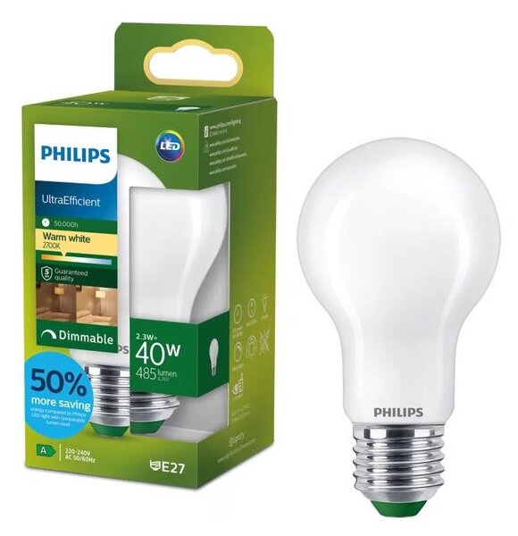LED Stmívatelná žárovka ULTRAEFFICIENT Philips A60 E27/2,3W/230V 2700K
