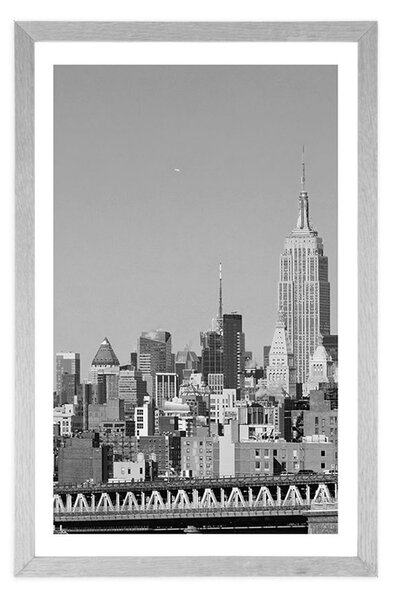 Plakát s paspartou magický New York v černobílém provedení