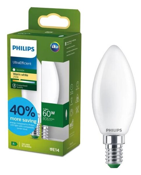 LED Žárovka ULTRAEFFICIENT Philips B35 E14/3,8W/230V 2700K