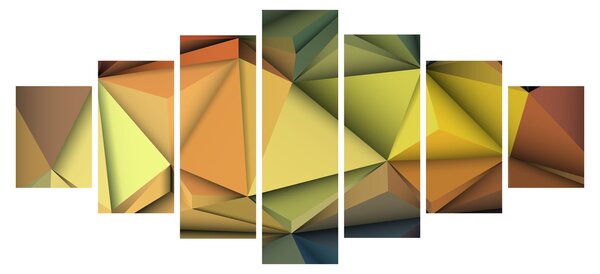 Obraz - Polygonální 3D abstrakce (210x100 cm)
