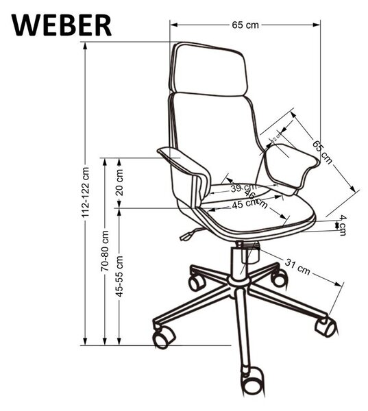 Kancelářské křeslo Weber (černá)
