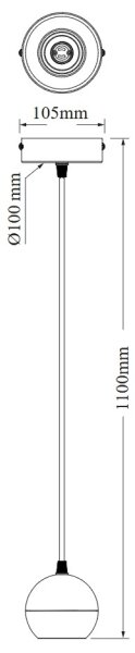 Osram - Lustr na lanku SPOT SPHERAL 1xGU10/6W/230V černá