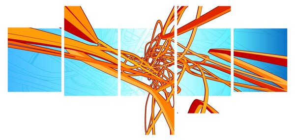 Obraz - Propletené čáry, abstrakce (125x70 cm)