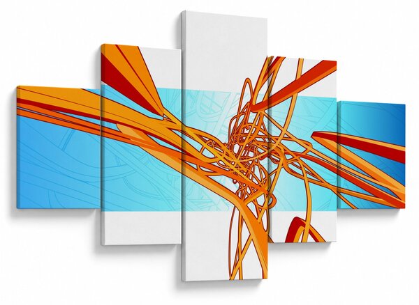 Obraz - Propletené čáry, abstrakce (125x70 cm)