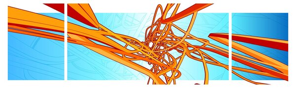 Obraz - Propletené čáry, abstrakce (170x50 cm)