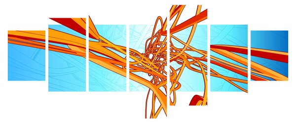 Obraz - Propletené čáry, abstrakce (210x100 cm)