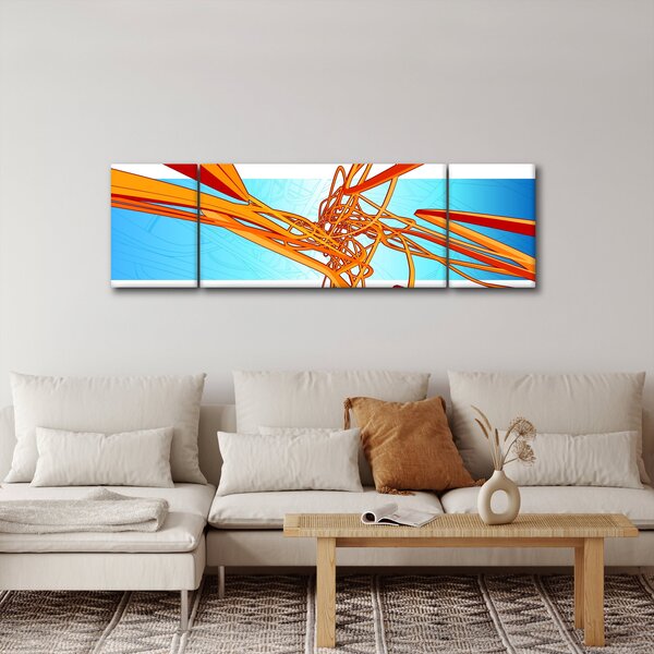 Obraz - Propletené čáry, abstrakce (170x50 cm)