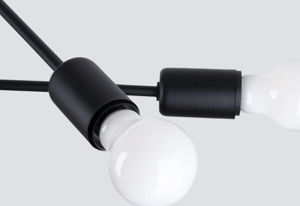 Sollux SL.1451 - Lustr na tyči NORAH 4xE27/15W/230V černá