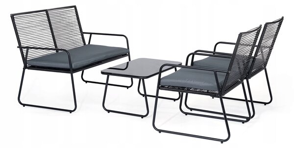 Zahradní nábytek set plast Texim černý 4 ks