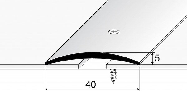 Přechodový profil 40 mm, oblý (šroubovací) | nivelace 0 - 6 mm Stříbro E01
