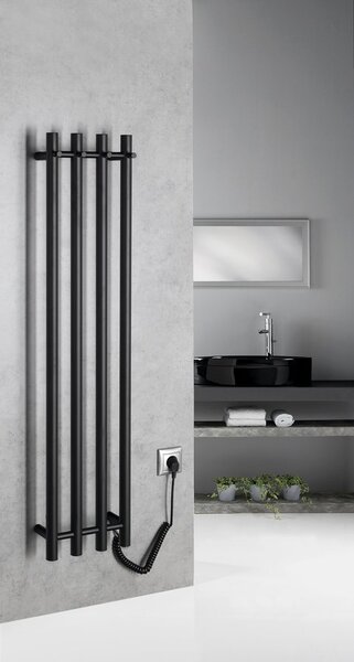 Sapho Sapho, PAPINADO elektrický sušák ručníků, 263x1200mm, 85W, černá mat, ER350