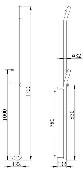 Sapho Sapho, DUOPASSO elektrický sušák ručníků s časovačem, 122x1700mm, 45 W, černá mat, ER330