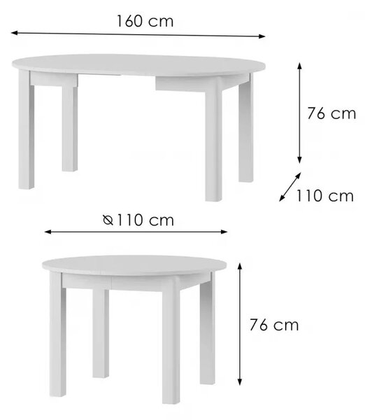 Jídelní stůl Untim 1 (bílá) (pro 4 až 6 osob)