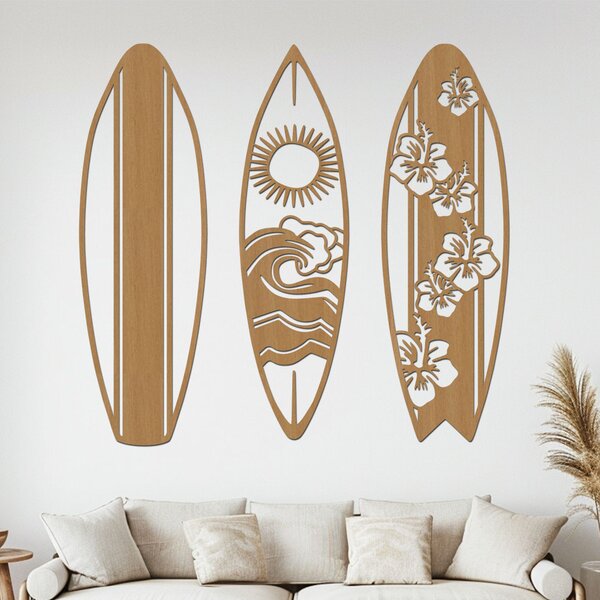Dřevěný obraz SURF ALOHA Zvolte barvu dekoru: Černá | Rozměry (cm): 64x60