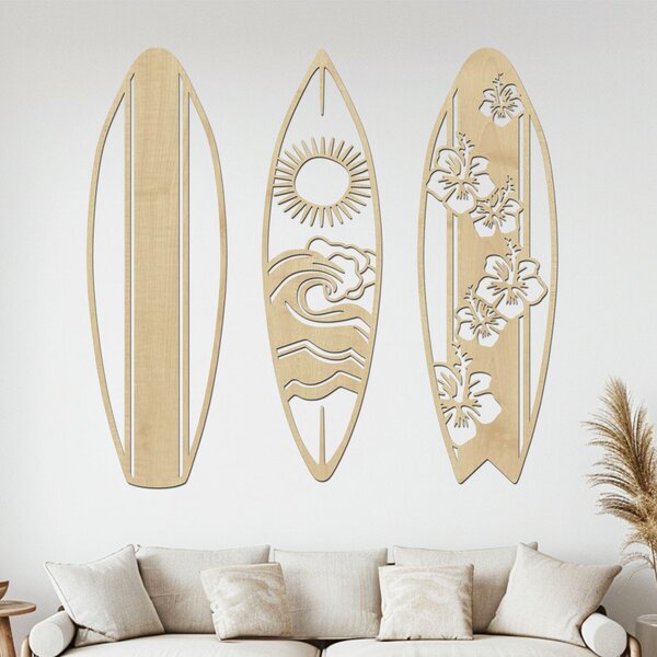 Dřevěný obraz SURF ALOHA Zvolte barvu dekoru: Černá | Rozměry (cm): 64x60