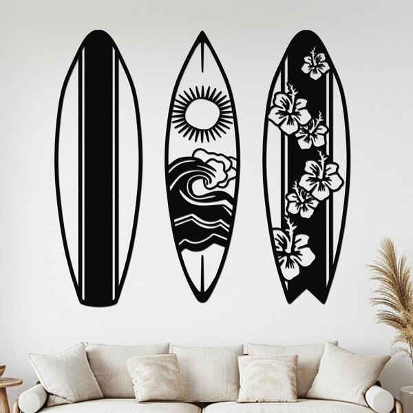 Dřevěný obraz SURF ALOHA Zvolte barvu dekoru: Černá | Rozměry (cm): 64x60