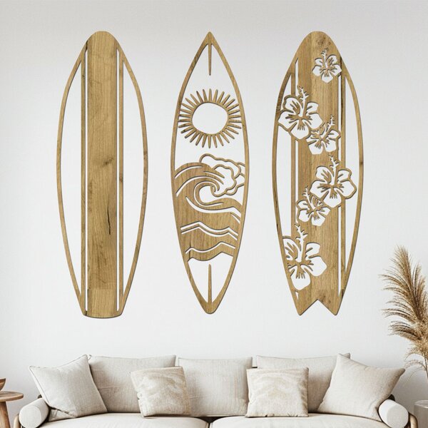 Dřevěný obraz SURF ALOHA Zvolte barvu dekoru: Černá | Rozměry (cm): 64x60